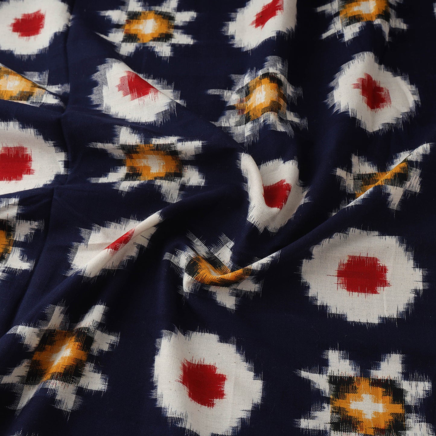 Pochampally Double Ikat Handloom Cotton Fabric (Count 2/40) 01