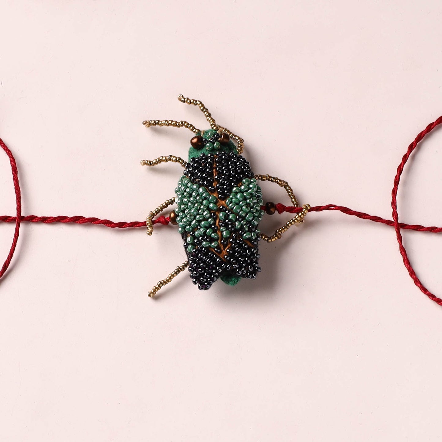 Cockroach - Reusable Hand Embroidered Bead Work Rakhi 09