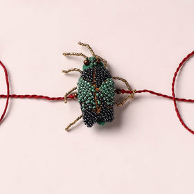 Cockroach - Reusable Hand Embroidered Bead Work Rakhi 09