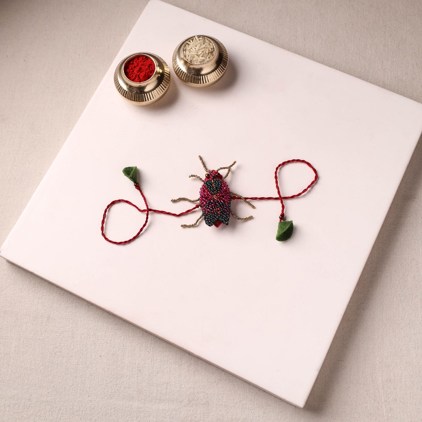 Cockroach - Reusable Hand Embroidered Bead Work Rakhi 10