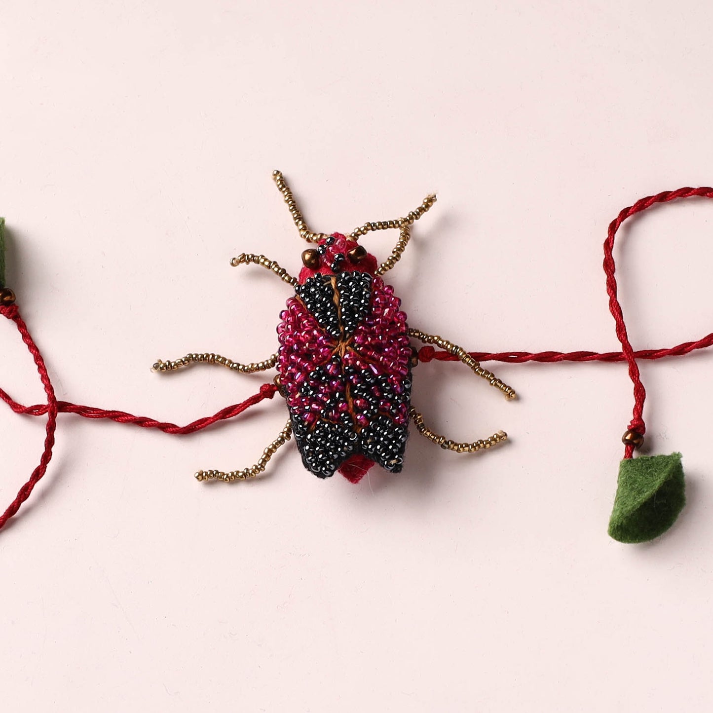 Cockroach - Reusable Hand Embroidered Bead Work Rakhi 10