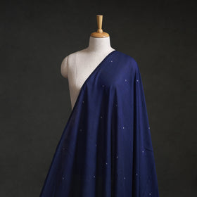 Blue - Phulia Jamdani Buti Pure Handloom Cotton Fabric (Count 92/40) 02