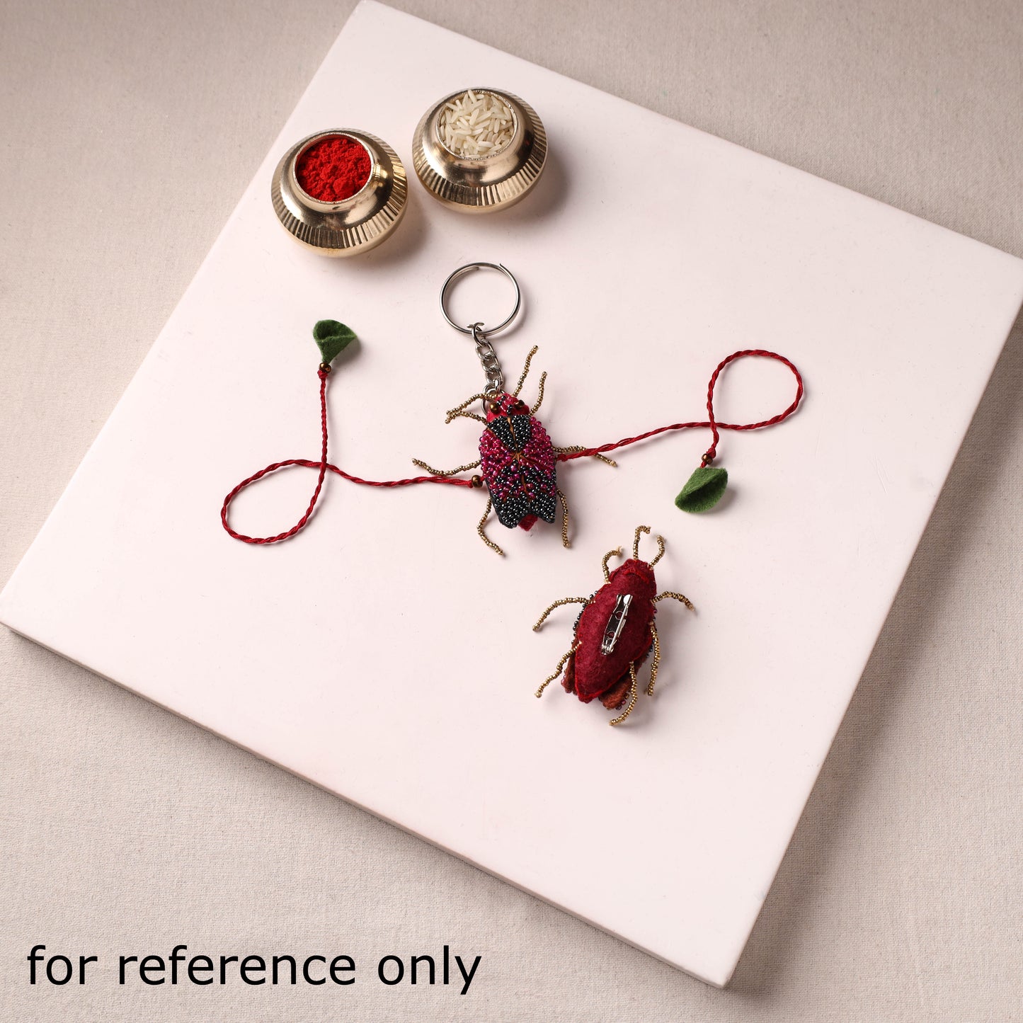 Cockroach - Reusable Hand Embroidered Bead Work Rakhi 01