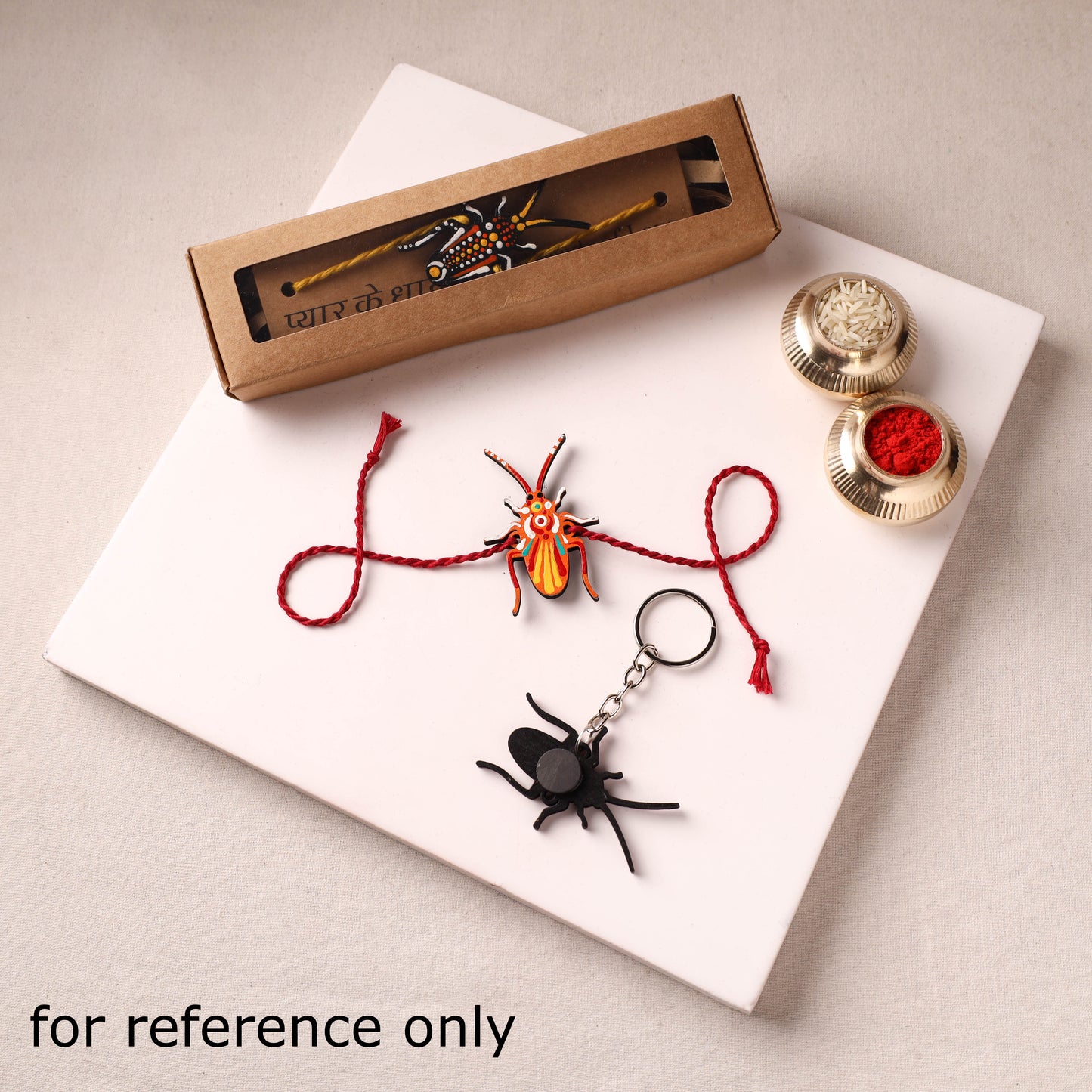 Cockroach - Reusable Mandala Art Handpainted Wooden Rakhi 03