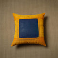 Yellow - Patchwork Cotton Kanchipuram Cushion Cover (16 x 16 in) 02