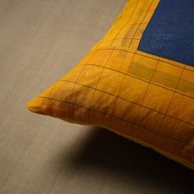 Yellow - Patchwork Cotton Kanchipuram Cushion Cover (16 x 16 in) 02