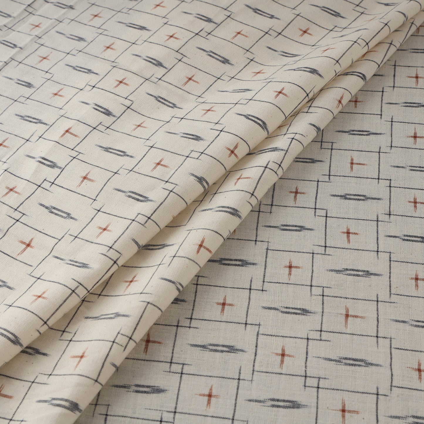 Pochampally Double Ikat Handloom Cotton Fabric (Count 2/60) 06