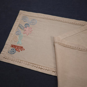 Water lilies Hand Embroidered Table Runner