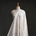 White - Phulia Jamdani Buti Pure Handloom Cotton Fabric (Count 84/92) 12