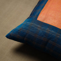 Blue - Patchwork Cotton Kanchipuram Cushion Cover (16 x 16 in) 05