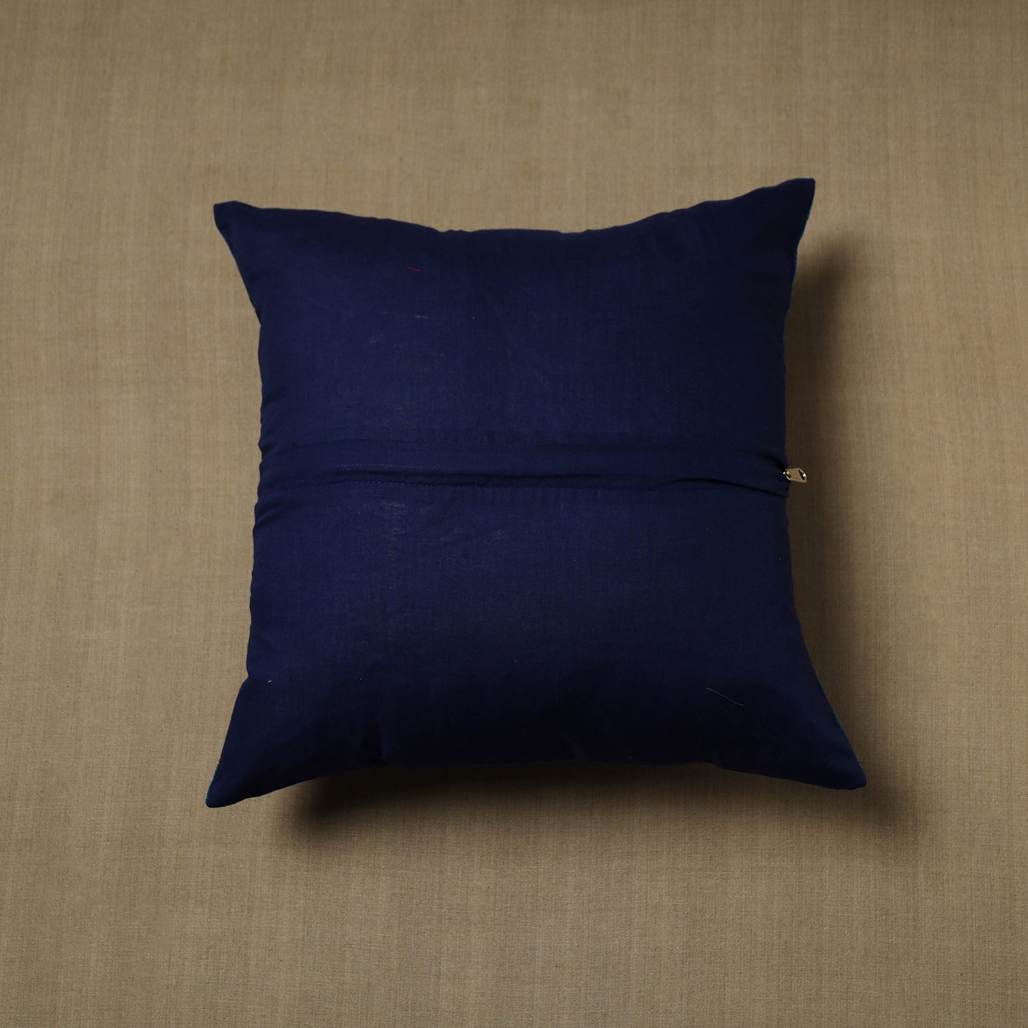 Blue - Patchwork Cotton Kanchipuram Cushion Cover (16 x 16 in) 05