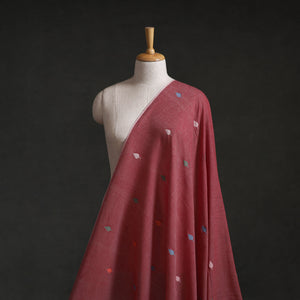 Red - Phulia Jamdani Buti Pure Handloom Cotton Fabric (Count 84/92) 16