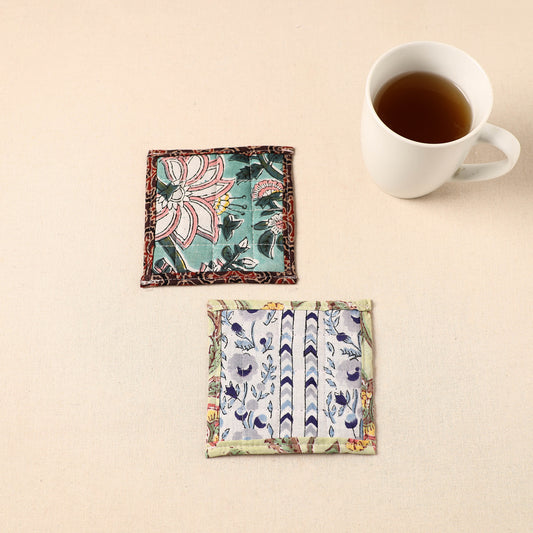 Floral Print Cotton Quilted Coasters (Set of 2) 23