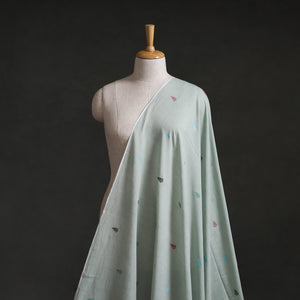 Green - Phulia Jamdani Buti Pure Handloom Cotton Fabric (Count 84/92) 19