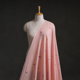 Pink - Phulia Jamdani Buti Pure Handloom Cotton Fabric (Count 84/92) 23