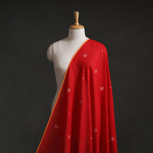 Red - Phulia Jamdani Buti Pure Handloom Cotton Fabric (Count 92/92) 30