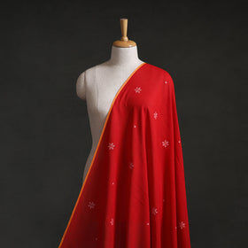 Red - Phulia Jamdani Buti Pure Handloom Cotton Fabric (Count 92/92) 30