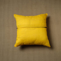 Yellow - Patchwork Cotton Kanchipuram Cushion Cover (16 x 16 in) 11