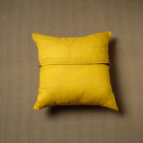 Yellow - patchwork cotton kanchipuram cushion cover (16 x