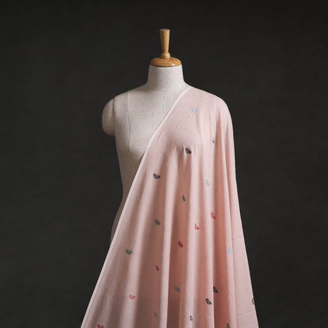 Pink - Phulia Jamdani Buti Pure Handloom Cotton Fabric (Count 92/92) 31