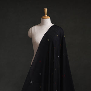 Black - Phulia Jamdani Buti Pure Handloom Cotton Fabric (Count 92/92) 32