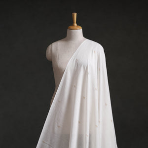 White - Phulia Jamdani Buti Pure Handloom Cotton Fabric (Count 92/92) 33