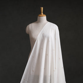 White - Phulia Jamdani Buti Pure Handloom Cotton Fabric (Count 92/92) 33