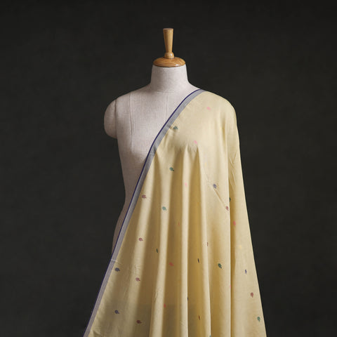 Beige - Phulia Jamdani Buti Pure Handloom Cotton Fabric (Count 92/60) 37
