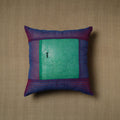 Blue - patchwork cotton kanchipuram cushion cover (16 x 16