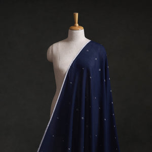 Blue - Phulia Jamdani Buti Pure Handloom Cotton Fabric (Count 92/60) 39