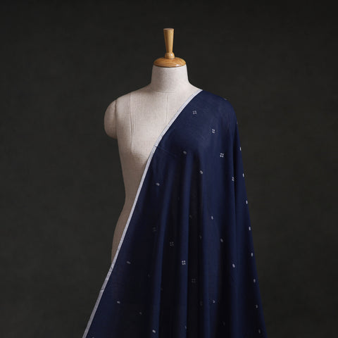 Blue - Phulia Jamdani Buti Pure Handloom Cotton Fabric (Count 92/60) 39