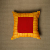 Orange - Patchwork Cotton Kanchipuram Cushion Cover (16 x 16 in) 15