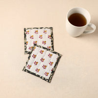 Floral Print Cotton Quilted Coasters (Set of 2) 37