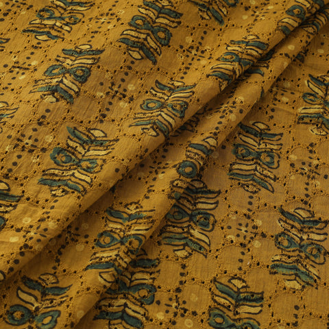 Hakoba Hand Block Ajrakh Print Natural Dyed Cotton Fabric 129