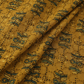Yellow - Hakoba Hand Block Ajrakh Print Natural Dyed Cotton Fabric 129