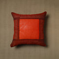 Maroon - patchwork cotton kanchipuram cushion cover (16 x