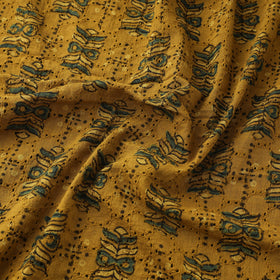 Yellow - Hakoba Hand Block Ajrakh Print Natural Dyed Cotton Fabric 129