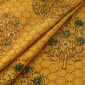 Yellow - Hakoba Hand Block Ajrakh Print Natural Dyed Cotton Fabric 127