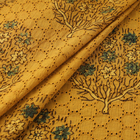 Hakoba Hand Block Ajrakh Print Natural Dyed Cotton Fabric 127
