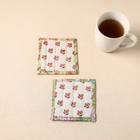 Floral Print Cotton Quilted Coasters (Set of 2) 43