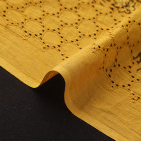 Yellow - Hakoba Hand Block Ajrakh Print Natural Dyed Cotton Fabric 127