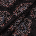 Black - Hakoba Hand Block Ajrakh Print Natural Dyed Cotton Fabric 126