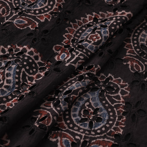 Hakoba Hand Block Ajrakh Print Natural Dyed Cotton Fabric 126