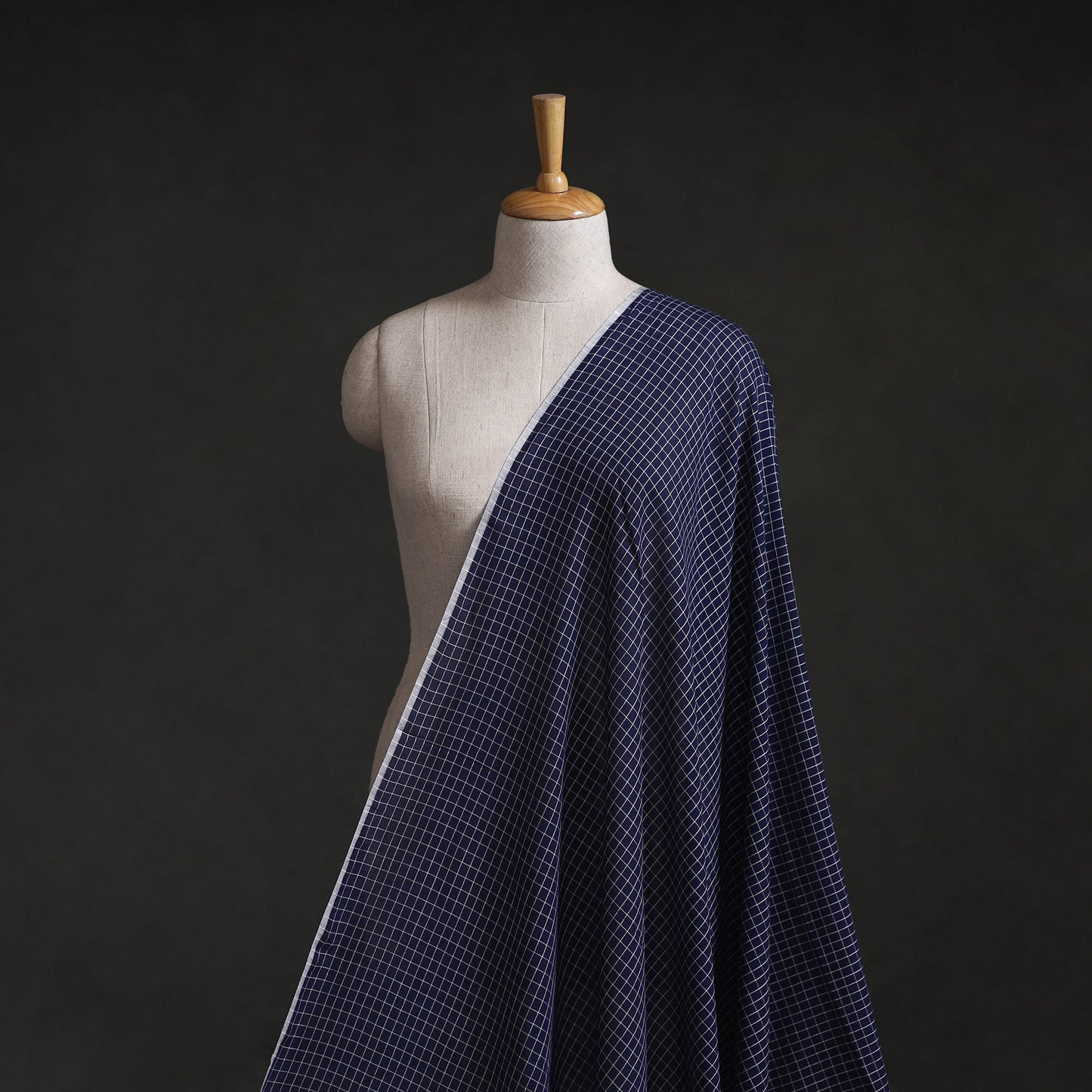 Blue - Phulia Jamdani Pure Handloom Cotton Fabric (Count 84/84) 46