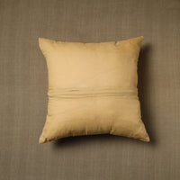 Beige - Patchwork Cotton Kanchipuram Cushion Cover (16 x 16 in) 19