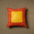 Orange - patchwork cotton kanchipuram cushion cover (16 x