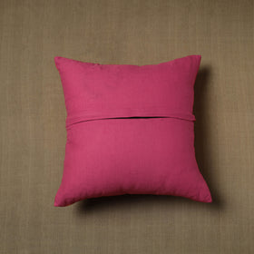 Orange - patchwork cotton kanchipuram cushion cover (16 x