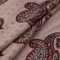 Peach - Hakoba Hand Block Ajrakh Print Natural Dyed Cotton Fabric 123