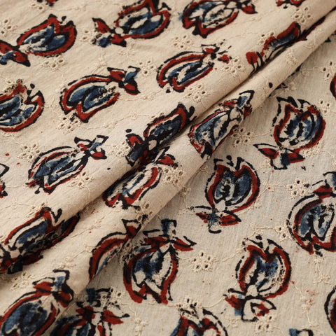 Hakoba Hand Block Ajrakh Print Natural Dyed Cotton Fabric 122