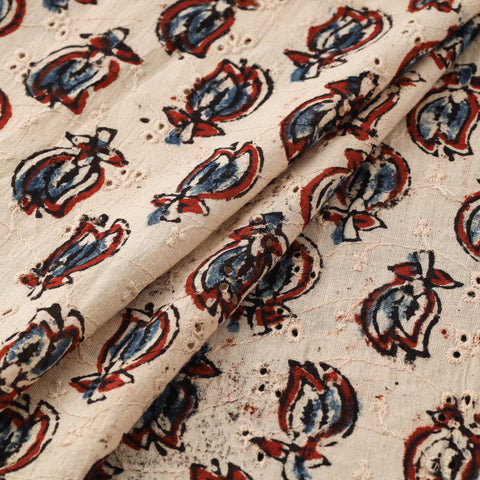 Hakoba Hand Block Ajrakh Print Natural Dyed Cotton Fabric 121